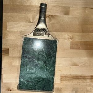 Godinger Silver Plated Wine Bottle & Marble Cheese Board, charcuterie board